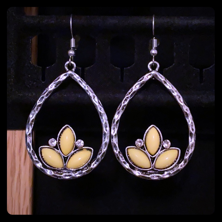 Yellow Teardrop Earrings